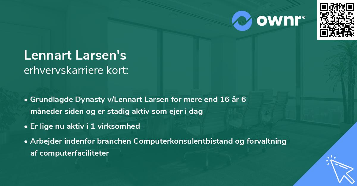 Lennart Larsen's erhvervskarriere kort