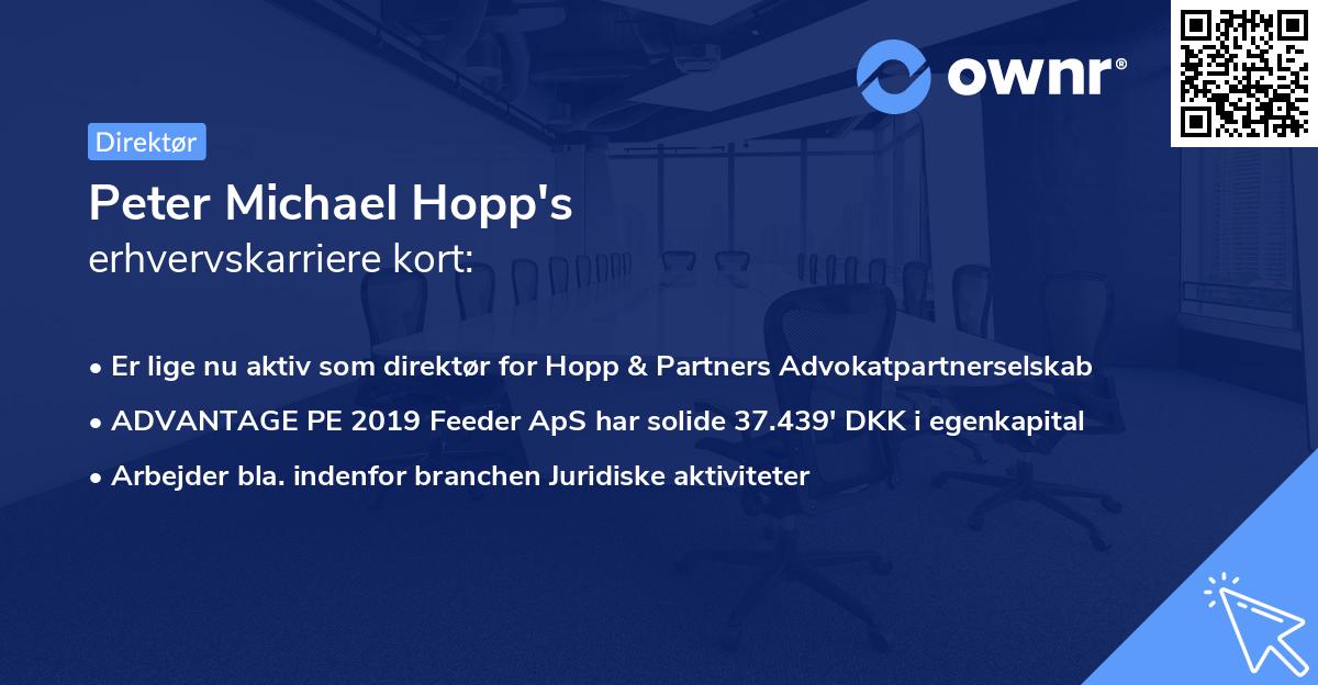 Peter Michael Hopp's erhvervskarriere kort