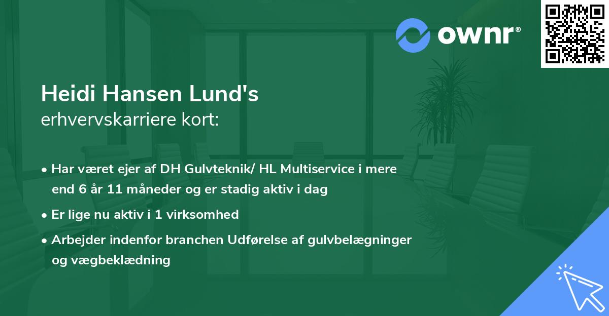 Heidi Hansen Lund's erhvervskarriere kort