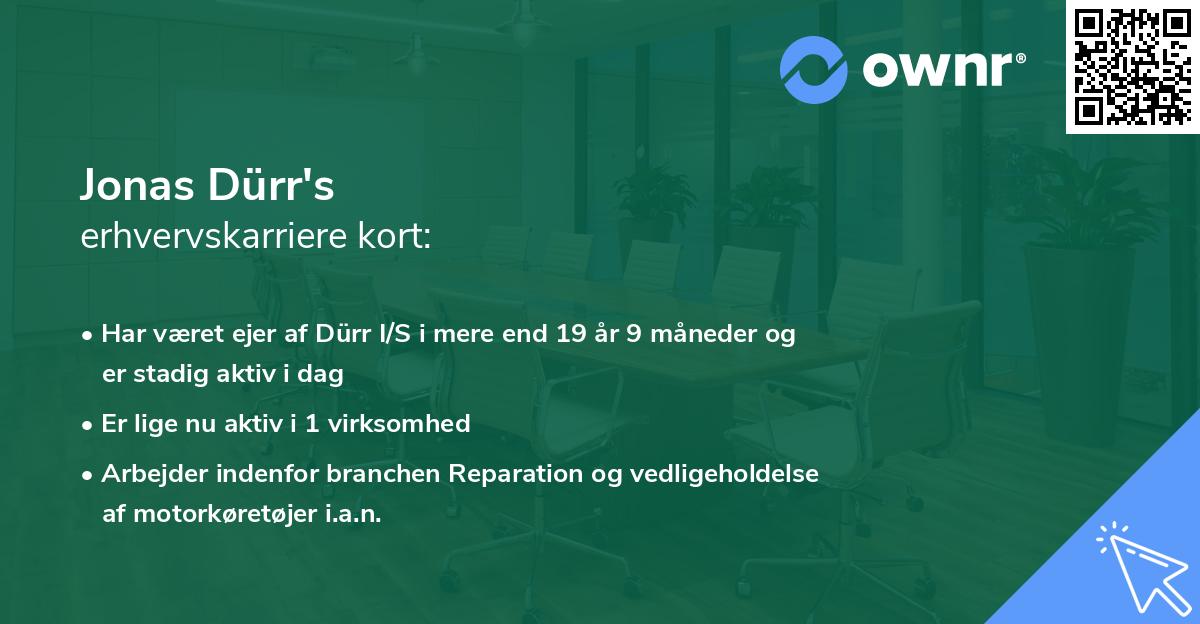 Jonas Dürr's erhvervskarriere kort