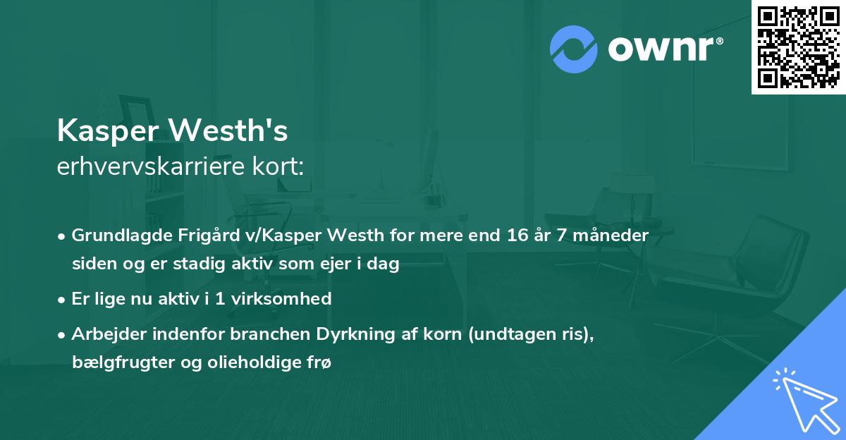 Kasper Westh's erhvervskarriere kort
