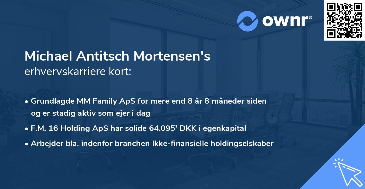 Michael Antitsch Mortensen's erhvervskarriere kort