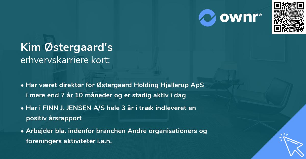 Kim Østergaard's erhvervskarriere kort