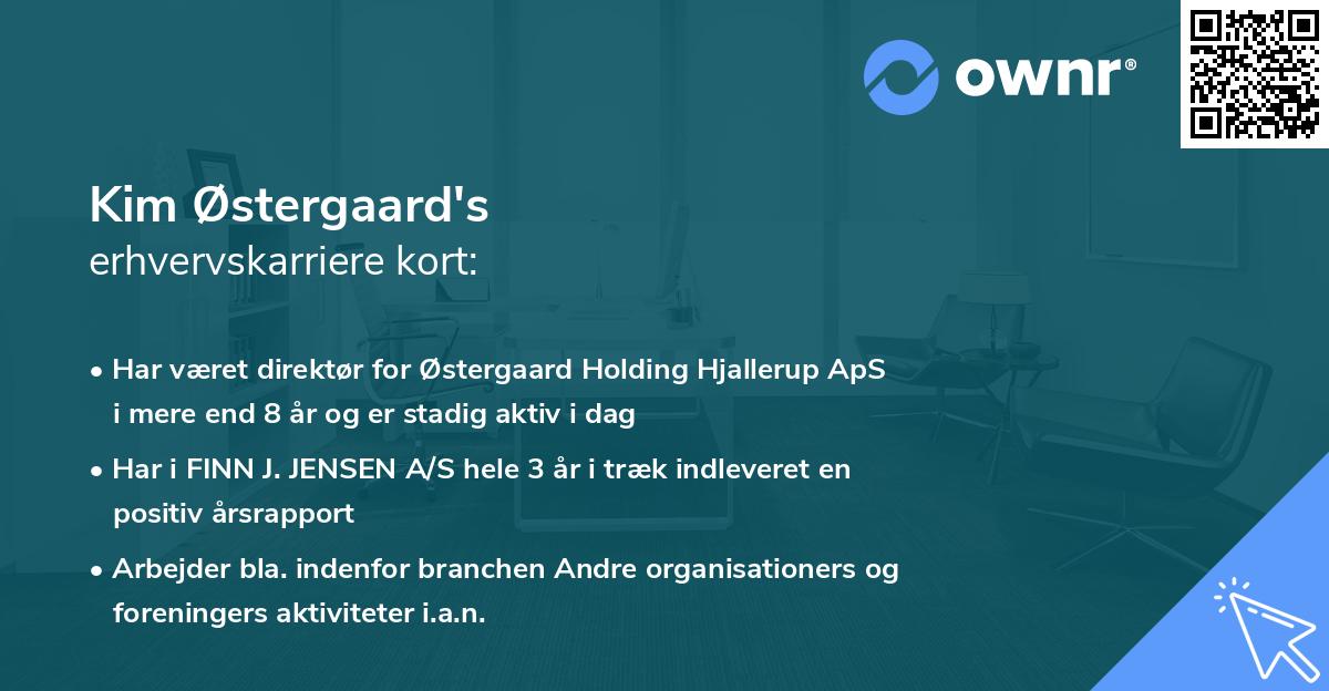 Kim Østergaard's erhvervskarriere kort