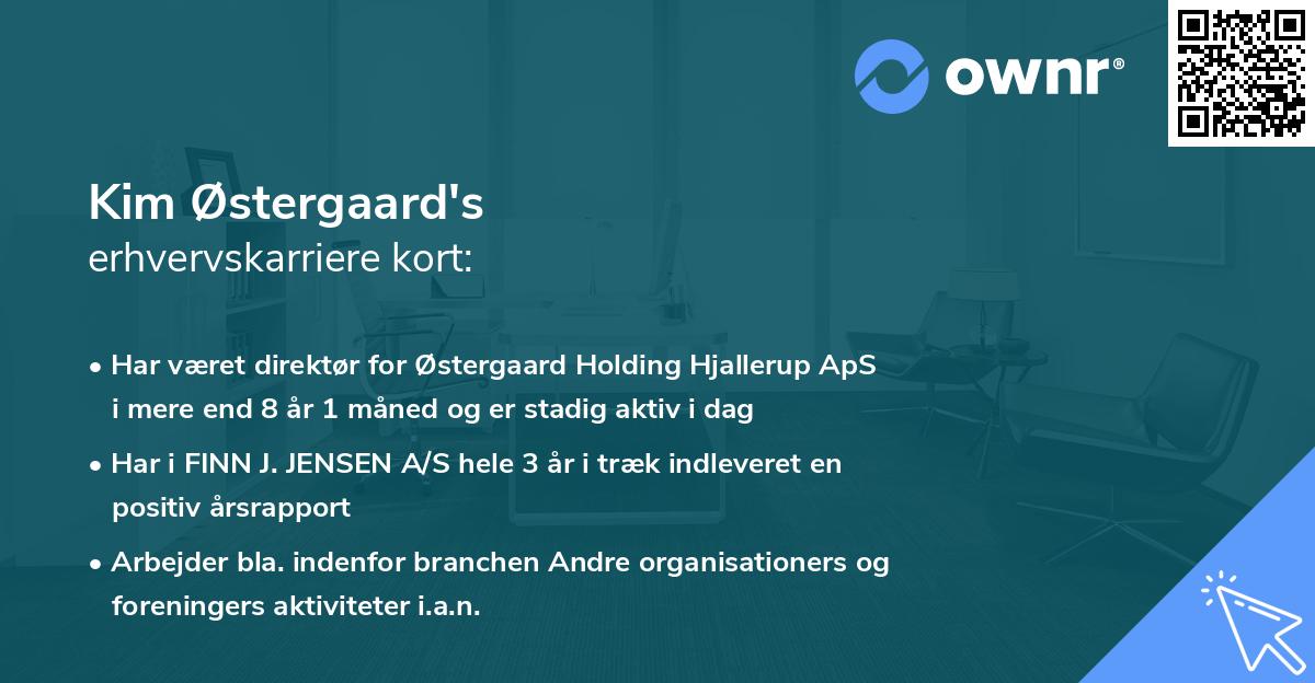 Kim Østergaard's erhvervskarriere kort