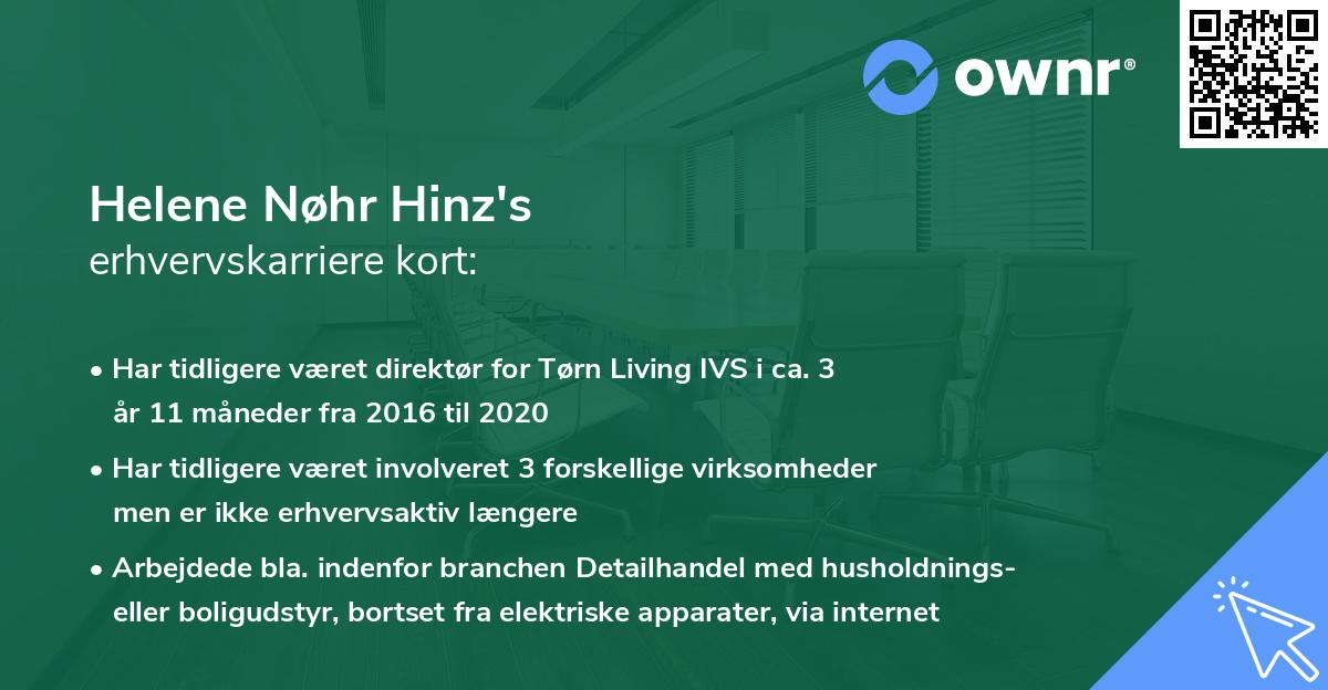 Helene Nøhr Hinz's erhvervskarriere kort