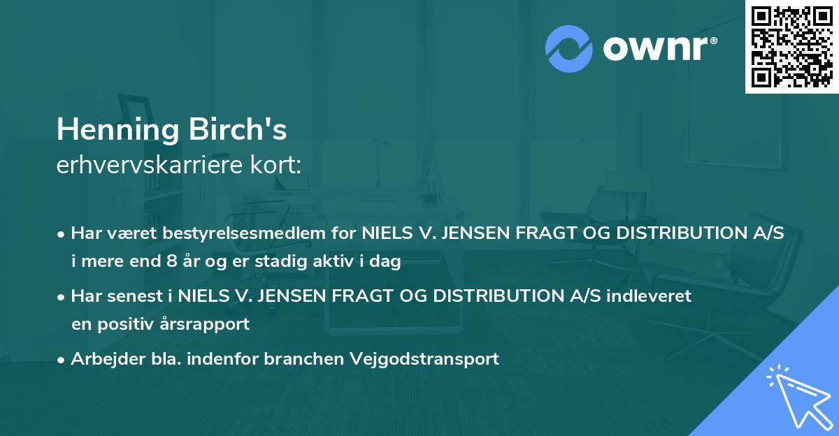 Henning Birch's erhvervskarriere kort