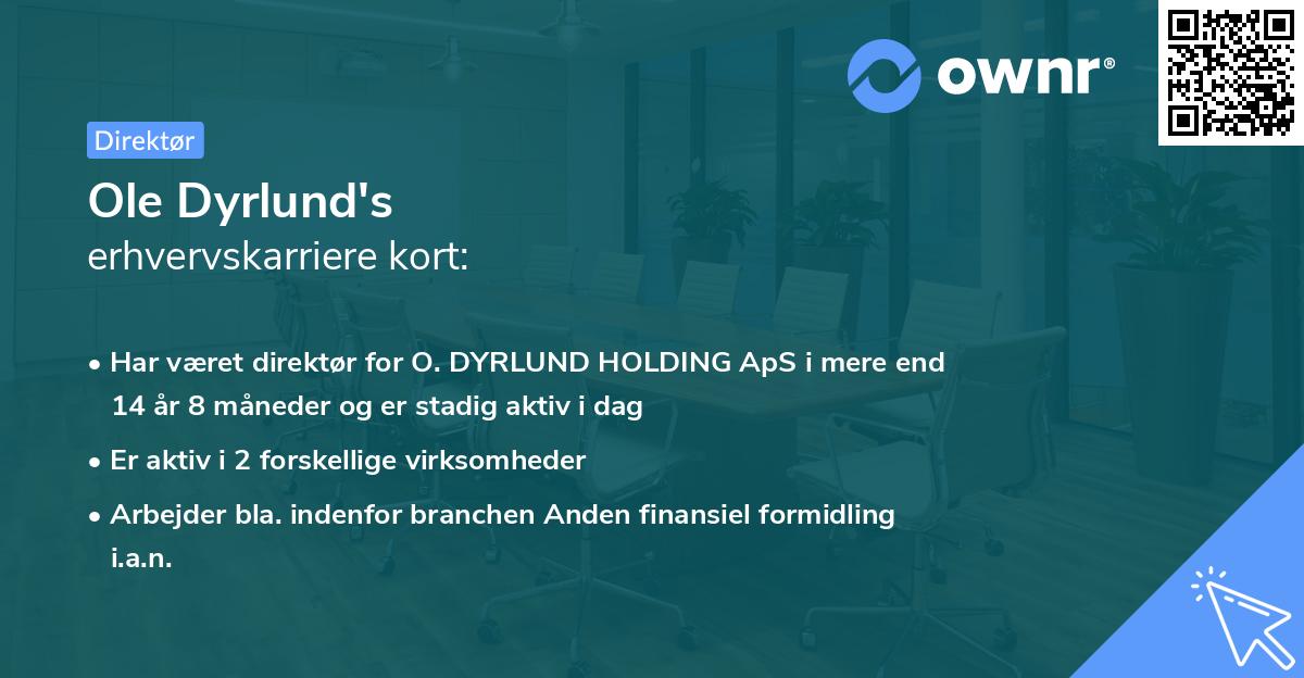 Ole Dyrlund's erhvervskarriere kort