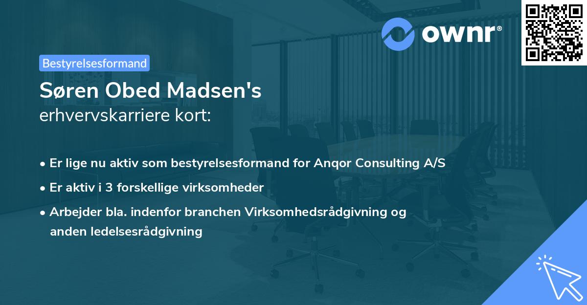 Søren Obed Madsen's erhvervskarriere kort