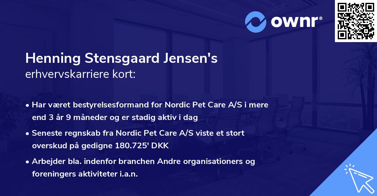 Henning Stensgaard Jensen's erhvervskarriere kort