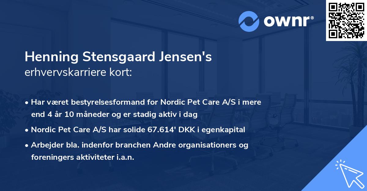 Henning Stensgaard Jensen's erhvervskarriere kort