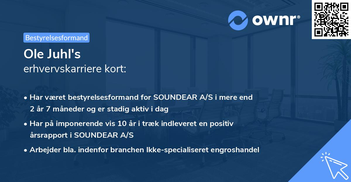 Ole Juhl's erhvervskarriere kort