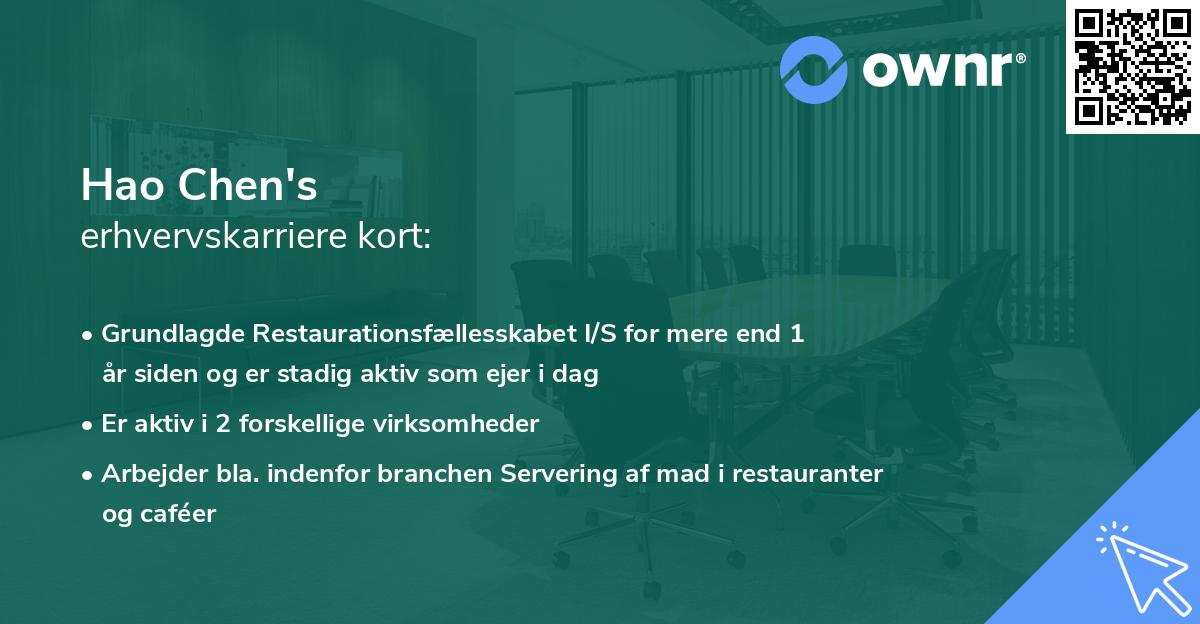 Hao Chen's erhvervskarriere kort