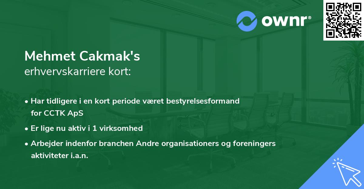 Mehmet Cakmak's erhvervskarriere kort