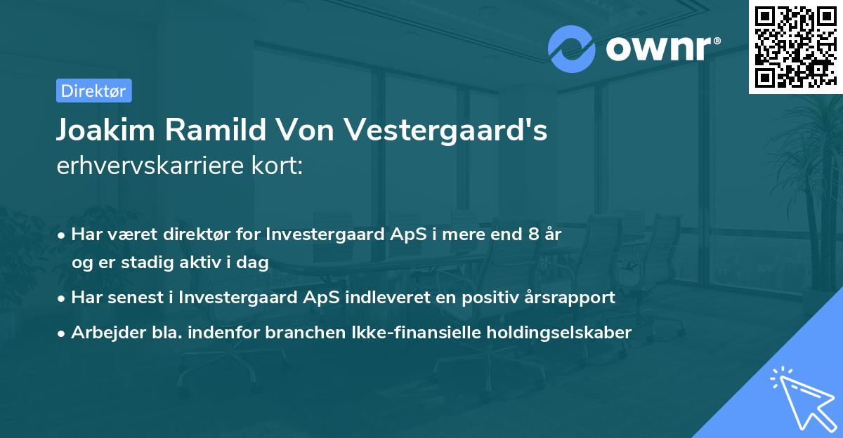 Joakim Ramild Von Vestergaard's erhvervskarriere kort