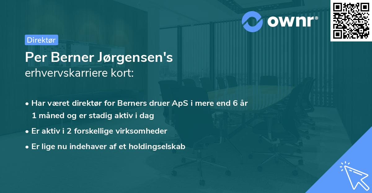 Per Berner Jørgensen's erhvervskarriere kort