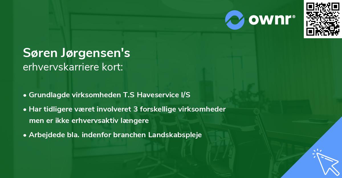 Søren Jørgensen's erhvervskarriere kort