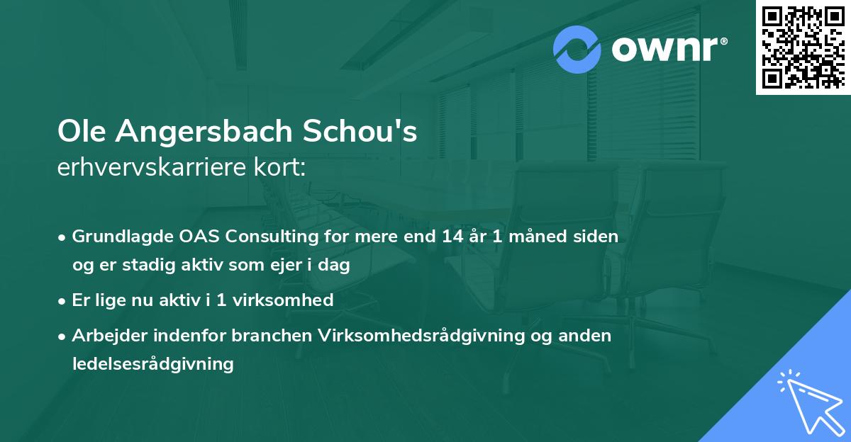 Ole Angersbach Schou's erhvervskarriere kort