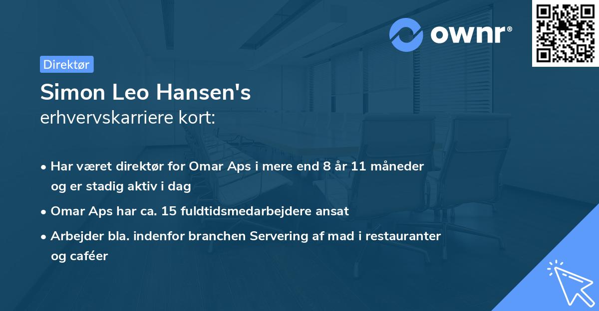 Simon Leo Hansen's erhvervskarriere kort