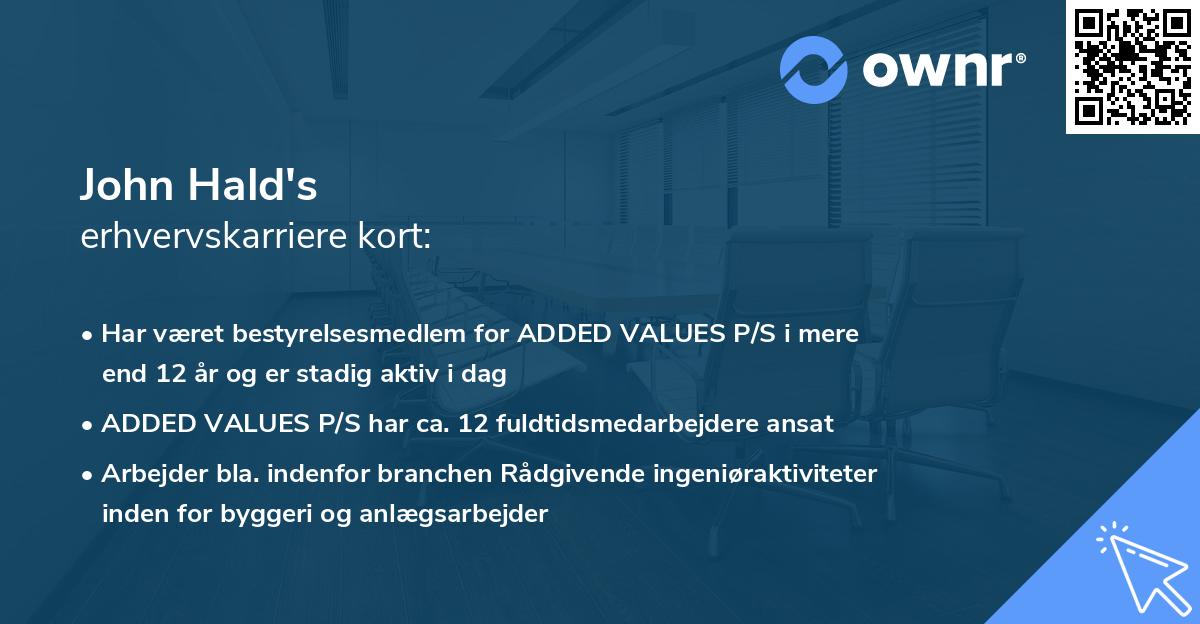 John Hald's erhvervskarriere kort