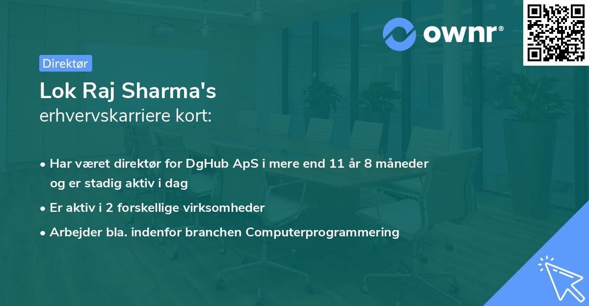 Lok Raj Sharma's erhvervskarriere kort
