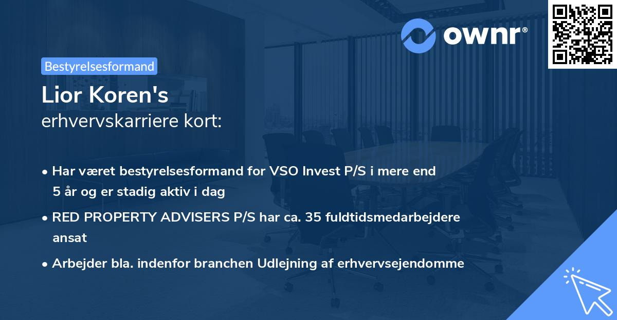 Lior Koren's erhvervskarriere kort