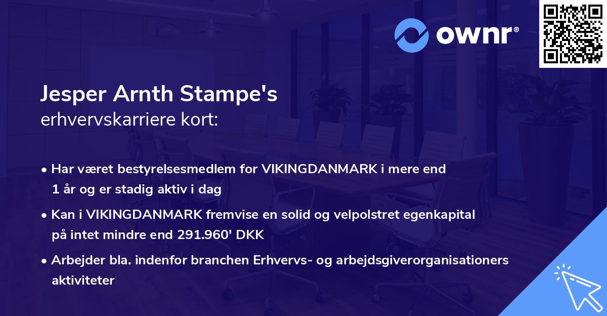 Jesper Arnth Stampe's erhvervskarriere kort