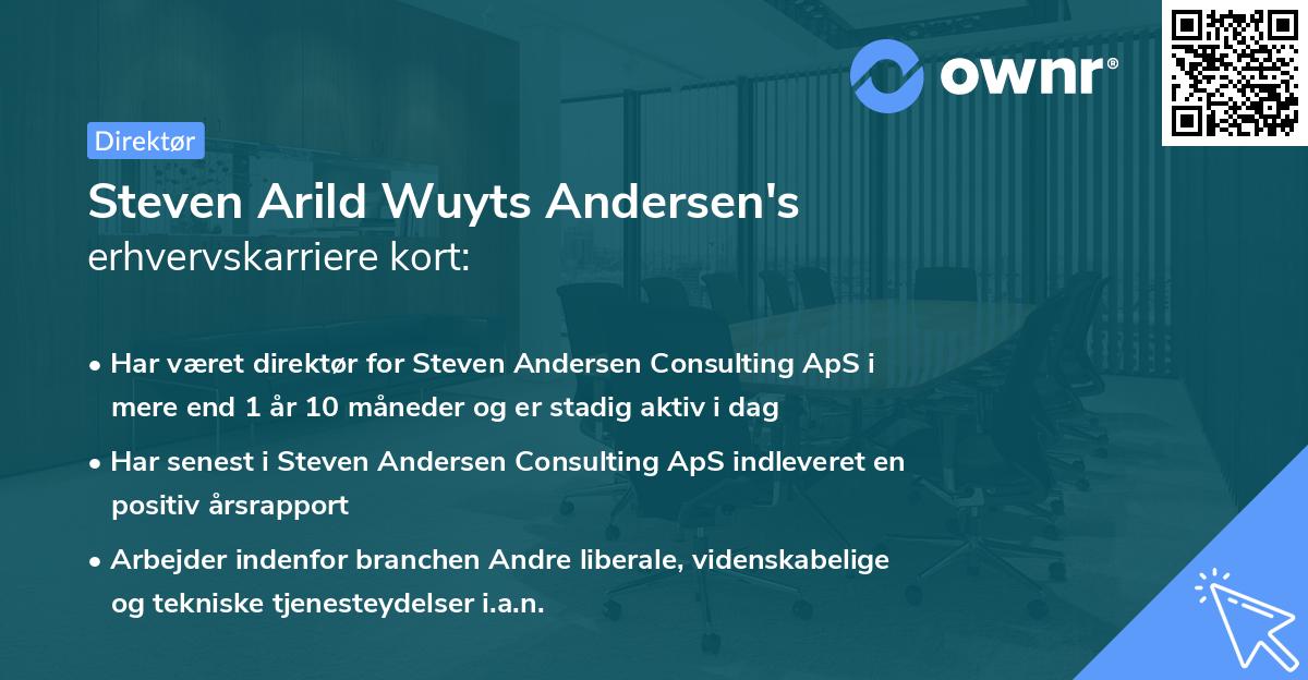 Steven Arild Wuyts Andersen's erhvervskarriere kort