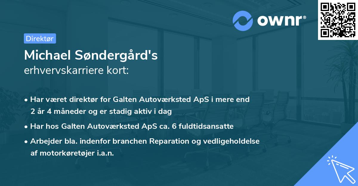 Michael Søndergård's erhvervskarriere kort