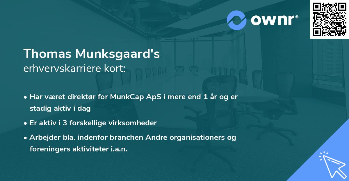 Thomas Munksgaard's erhvervskarriere kort