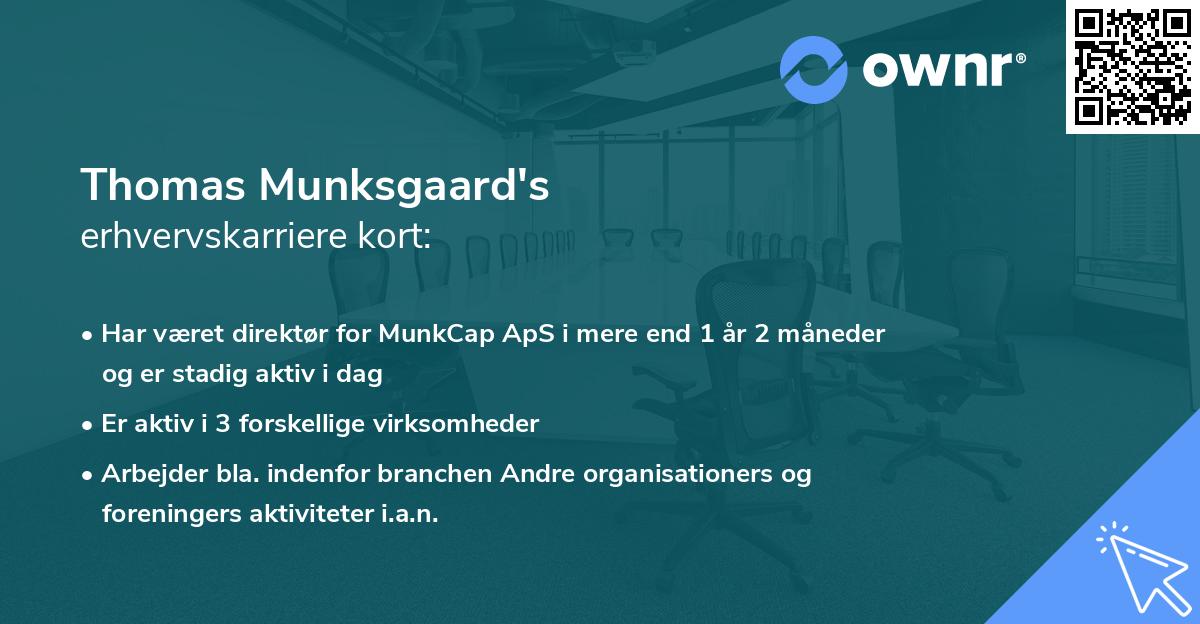 Thomas Munksgaard's erhvervskarriere kort
