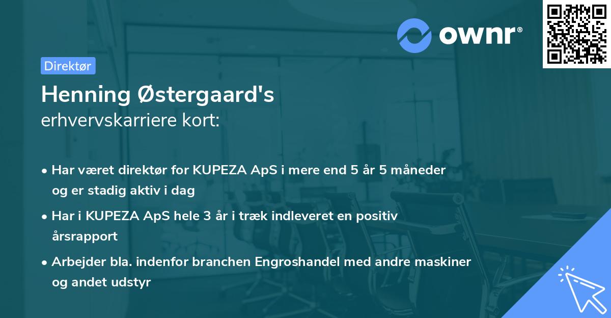 Henning Østergaard's erhvervskarriere kort