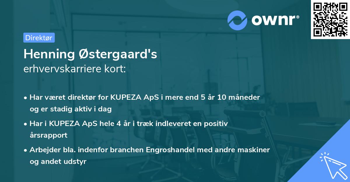 Henning Østergaard's erhvervskarriere kort