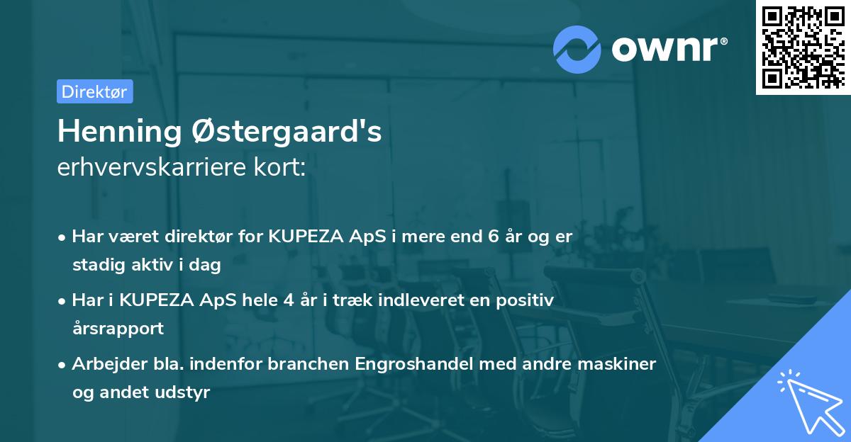Henning Østergaard's erhvervskarriere kort