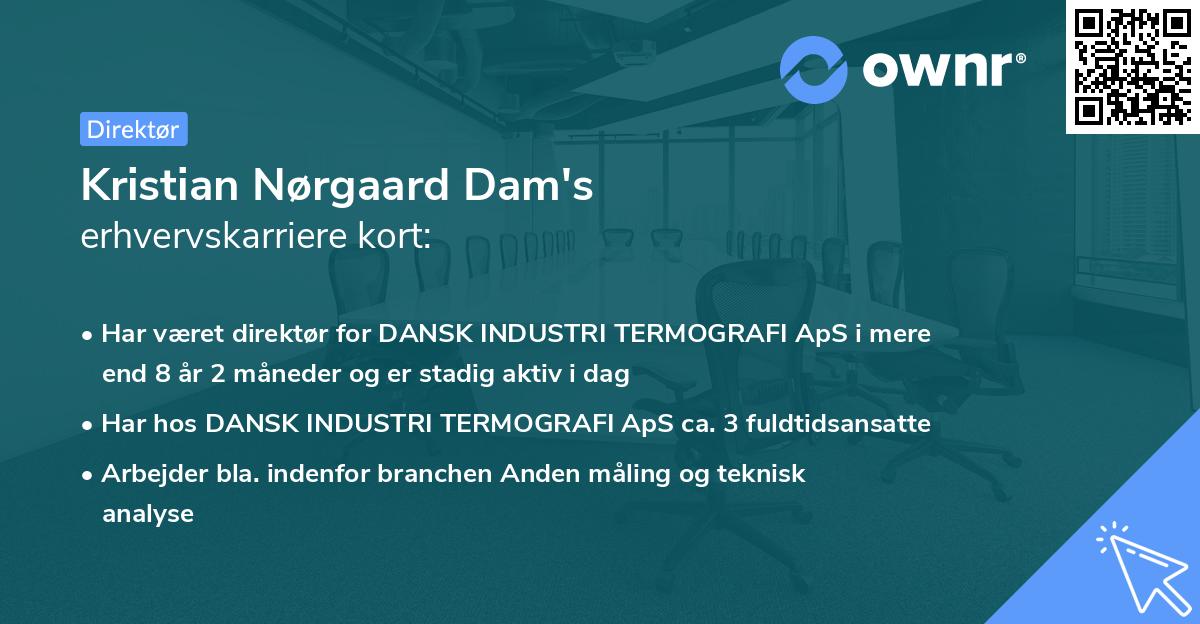 Kristian Nørgaard Dam's erhvervskarriere kort