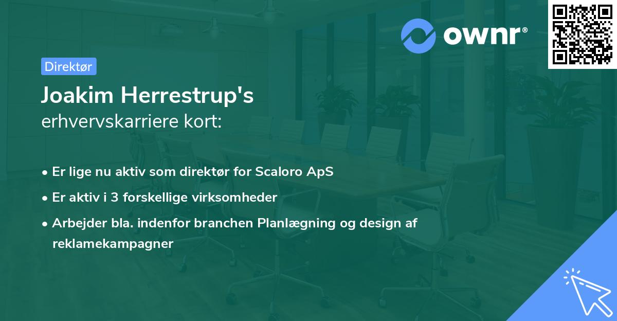 Joakim Herrestrup's erhvervskarriere kort