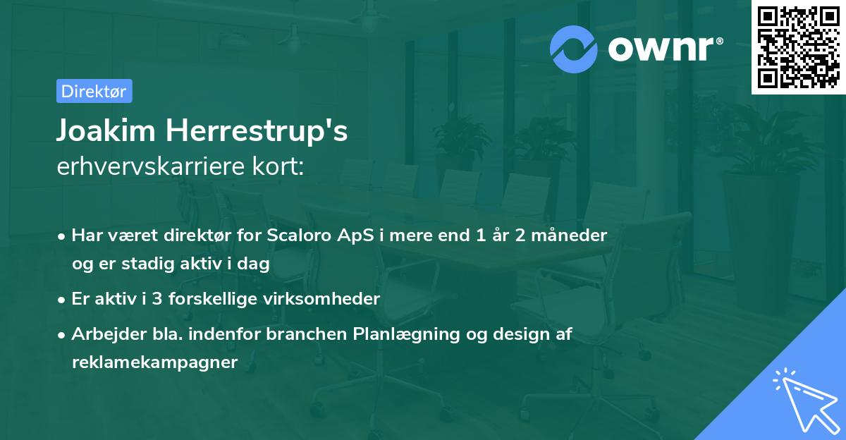 Joakim Herrestrup's erhvervskarriere kort