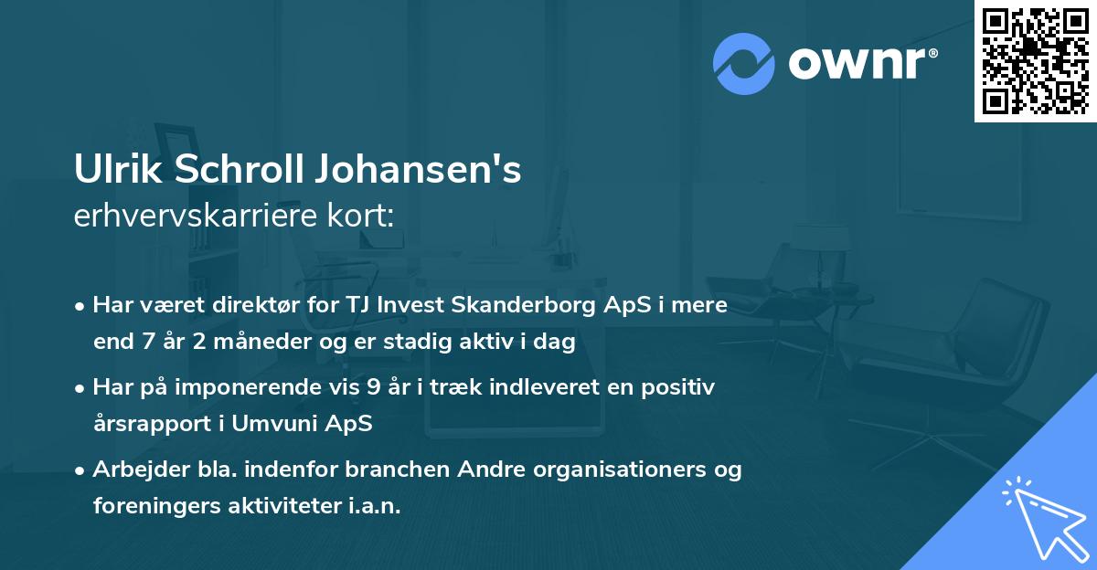 Ulrik Schroll Johansen's erhvervskarriere kort