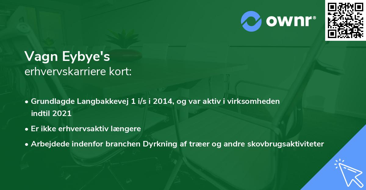 Vagn Eybye's erhvervskarriere kort