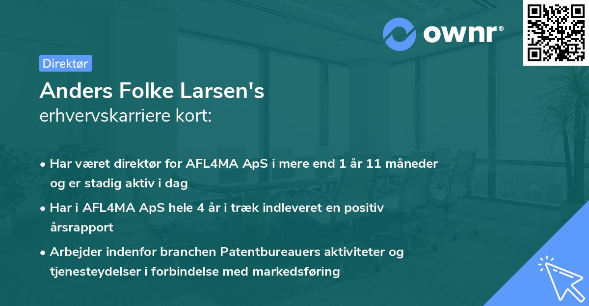 Anders Folke Larsen's erhvervskarriere kort