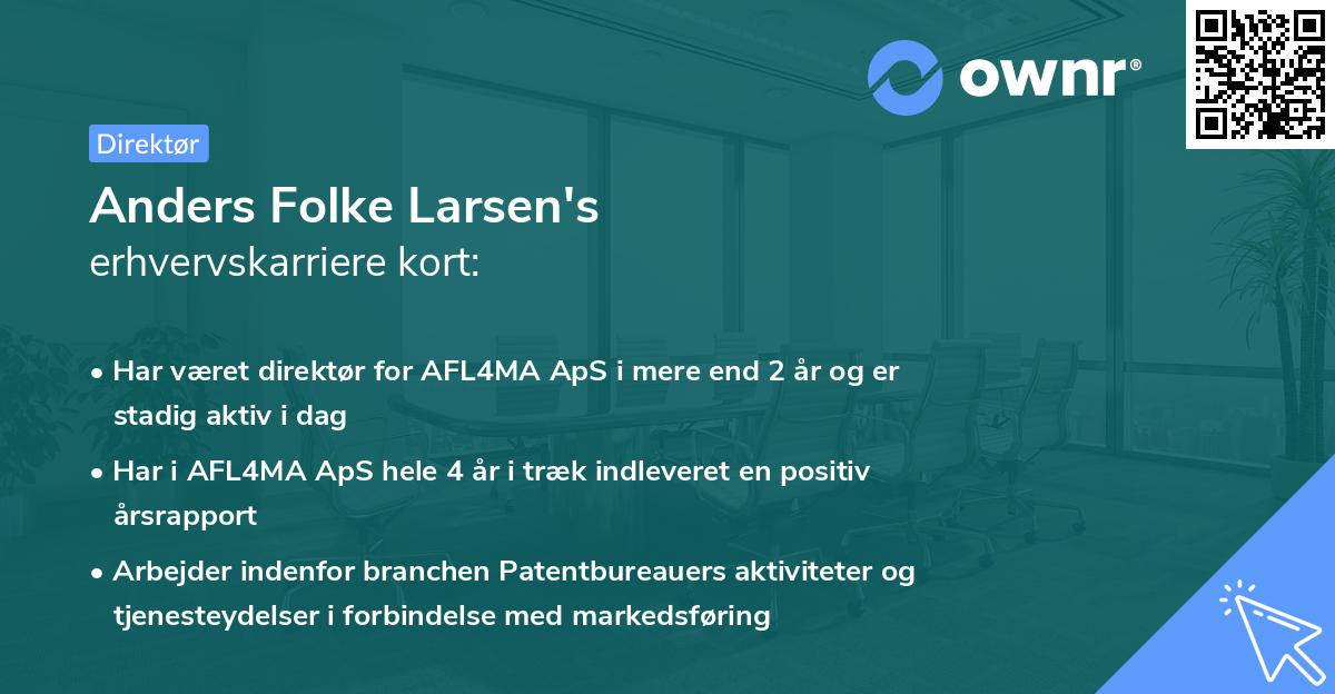 Anders Folke Larsen's erhvervskarriere kort