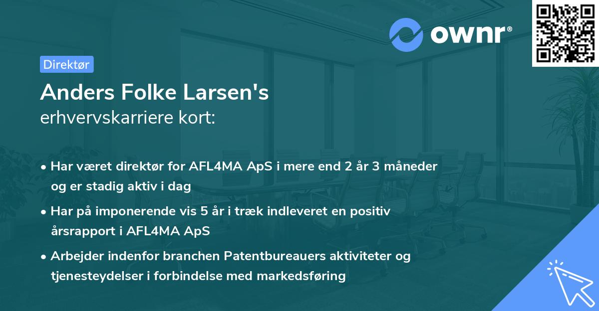Anders Folke Larsen's erhvervskarriere kort
