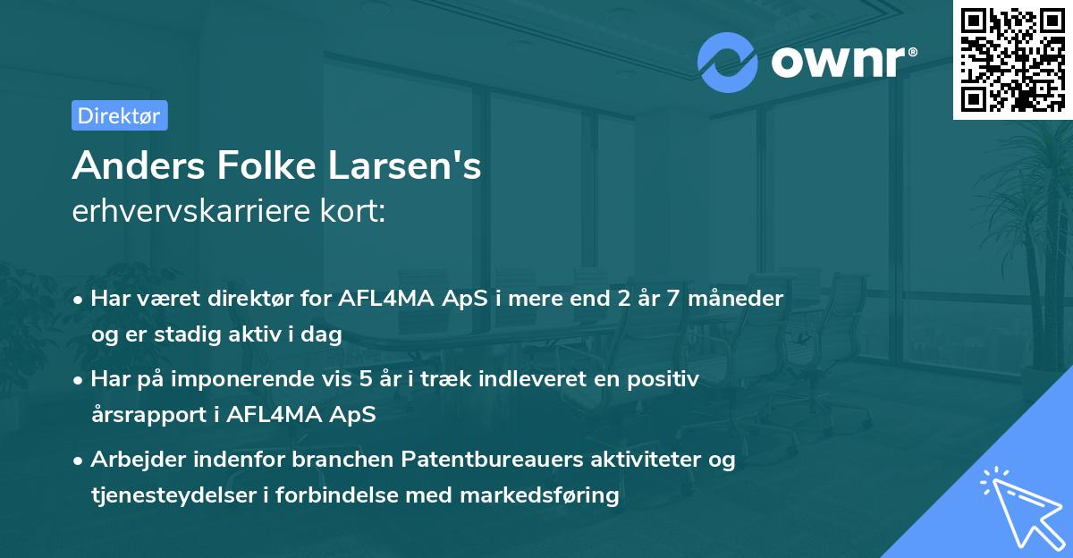 Anders Folke Larsen's erhvervskarriere kort
