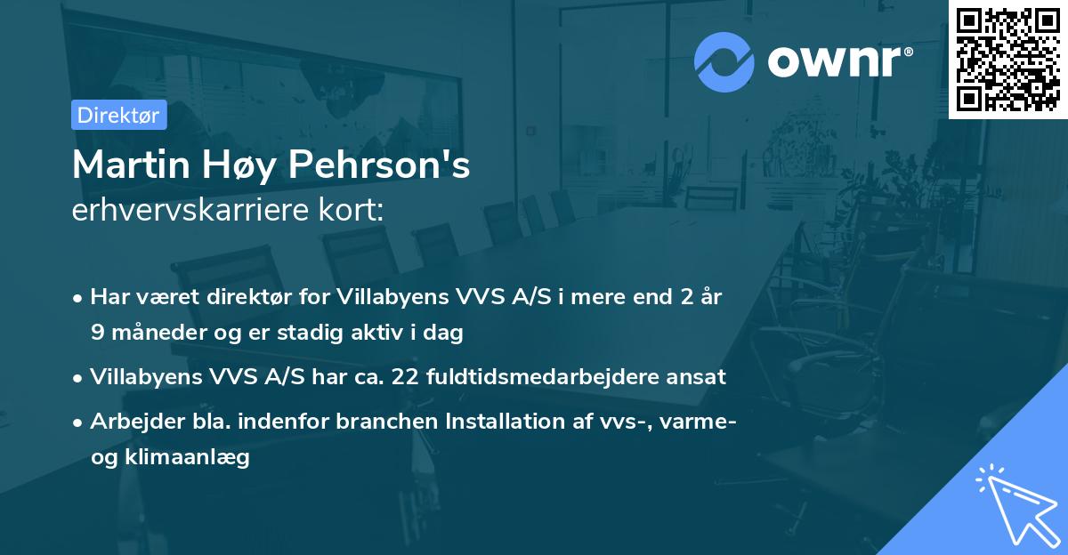 Martin Høy Pehrson's erhvervskarriere kort