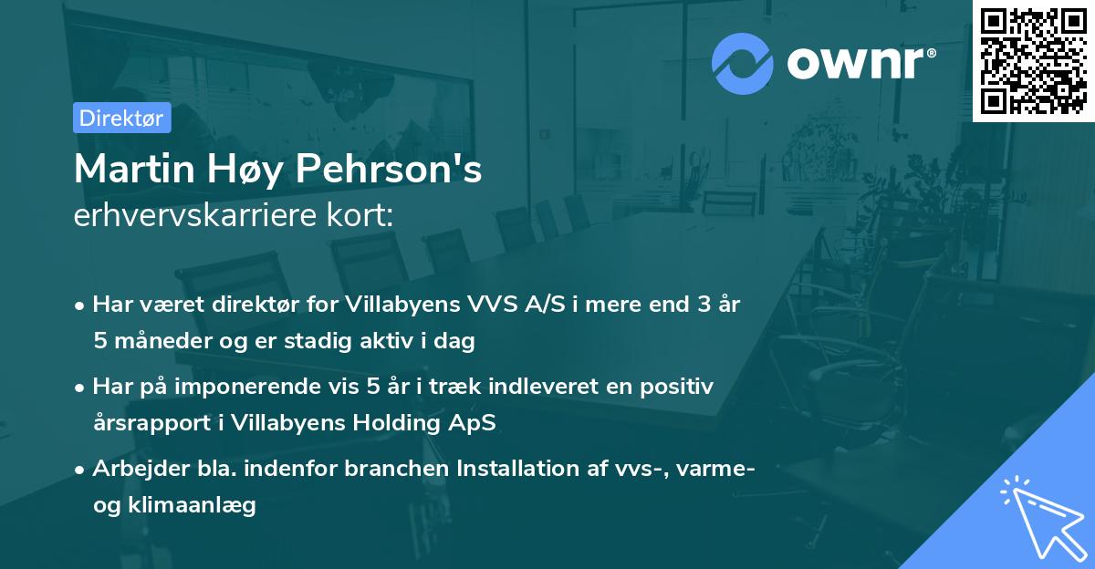 Martin Høy Pehrson's erhvervskarriere kort