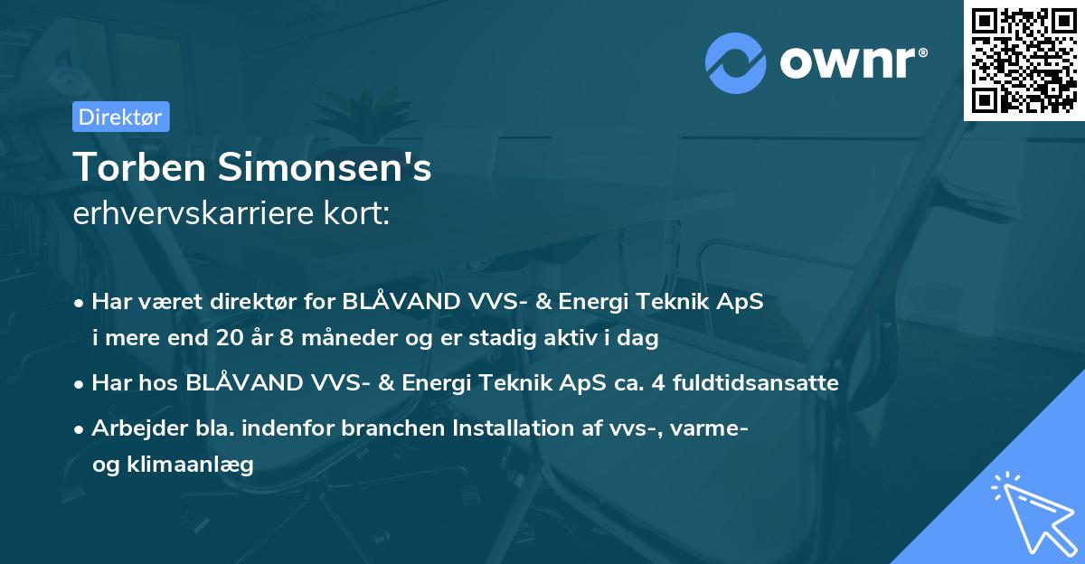 Torben Simonsen's erhvervskarriere kort