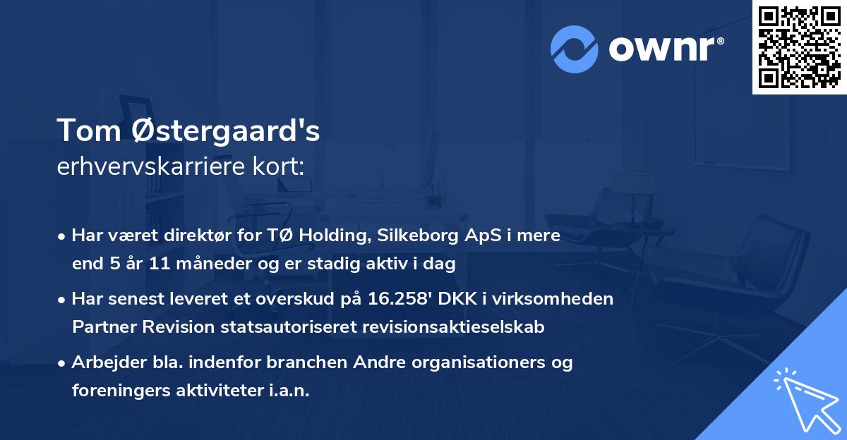 Tom Østergaard's erhvervskarriere kort