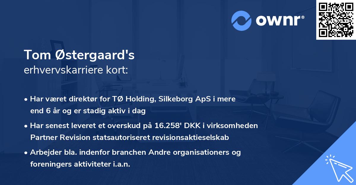 Tom Østergaard's erhvervskarriere kort