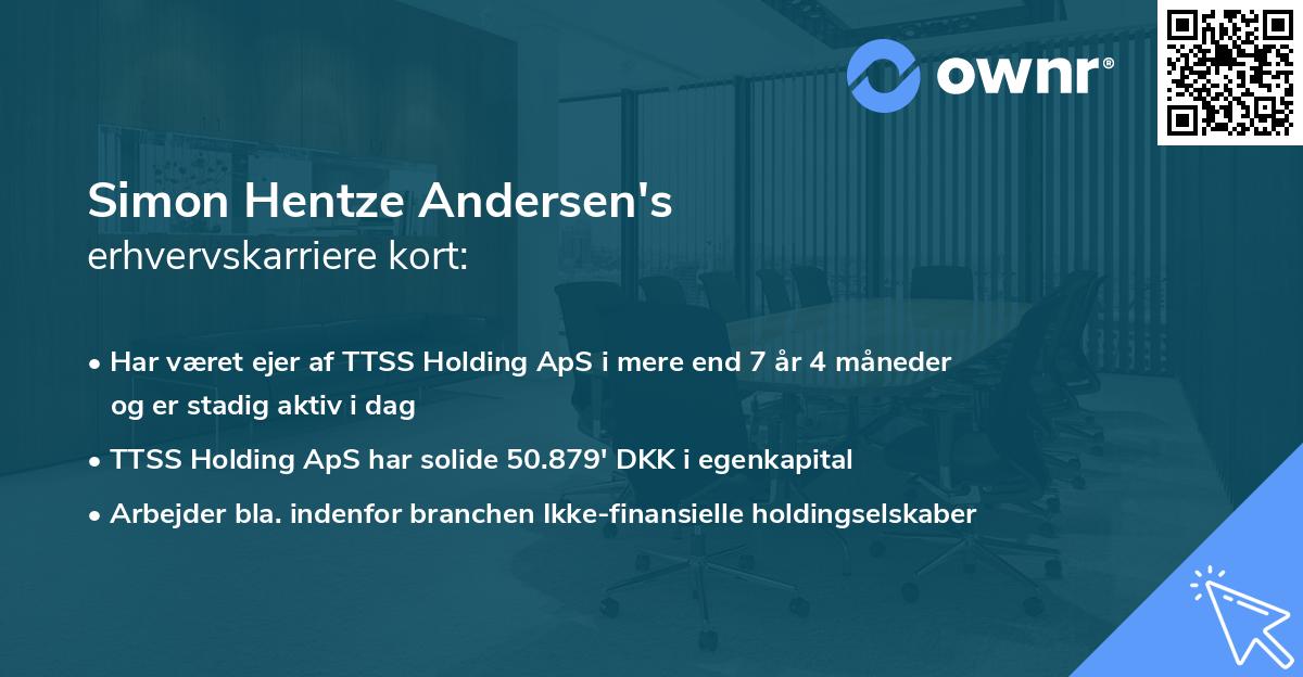 Simon Hentze Andersen's erhvervskarriere kort