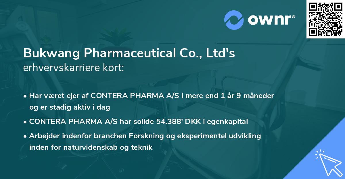 Bukwang Pharmaceutical Co., Ltd's erhvervskarriere kort